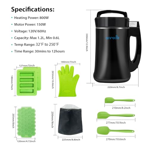 Anrede Herbal Decarboxylation Butter Oil Infuser Maker Machine, Herbal Botanical Extractor for Making Oil ,Tinctures and Flavored Edibles, Easy Operation, Include Recipe and Complete Accessories