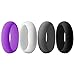 Aven Womens Silicone Wedding Ring - 4 Rings Pack - 5.5mm Wide(2mm Thick)-Purple, Grey, Black, White(5.5)