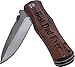 Best Dad Ever Folding Pocket Knife with Pocket Clip - (Wood Handle)