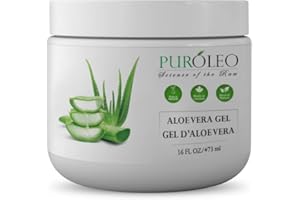 PUROLEO Aloe vera gel 16 Fl Oz/473 ML (Made in Canada) aloe vera gel for face aloe vera gel for hair aloe vera gel for skin M