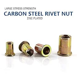 100PCS 1/4"-20 Rivet Nuts, Carbon Steel UNC Rivet