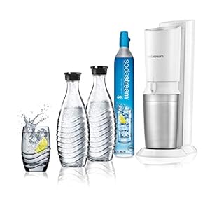 SodaStream Crystal Bruiswatertoestel Wit – Mega Pack – Zelf Bruisend Water Maken In Enkele Seconden – 2 Glazen Karaffen…