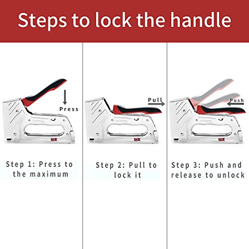 Manual Staple Nail Gun Kit, KeLDE Heavy Duty Hand Tacker for T50 Staples and Brad Nails, Includes 1200pcs Staples with 5/16, 3/8, 1/2, 9/16 Inch Length and 300 pieces 5/8-in 18Ga Nails