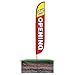 LookOurWay Feather Flag Pole Kit - 12 Feet Tall Advertising Flag Banner with Fiberglass Pole Kit and Ground Spike for Business Promotion - Grand Opening Flags - Grand Opening Red & Yellow (10M1200028)