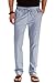 Mr.Zhang Men's Drawstring Casual Beach Trousers Linen Summer Pants Silver Gray-US 34