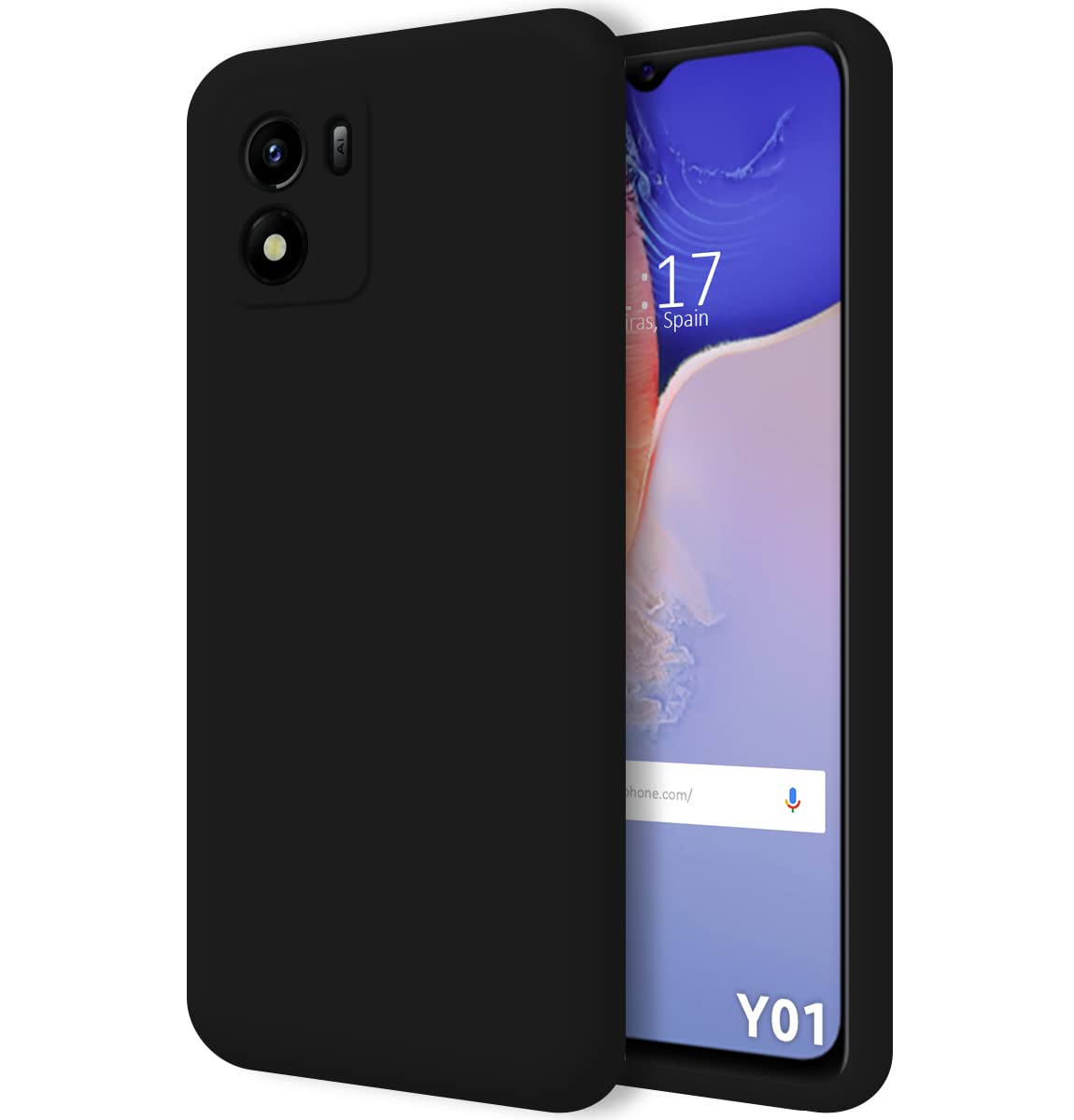 Tumundosmartphone Silicone Liquid Ultra Soft Case for Vivo Y01 Colour Black