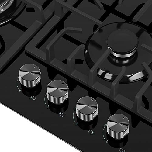 Empava 24 in. Gas Stove Cooktop with 4 Sealed BurnersHeavy Duty Continuous GratesNG/LPG