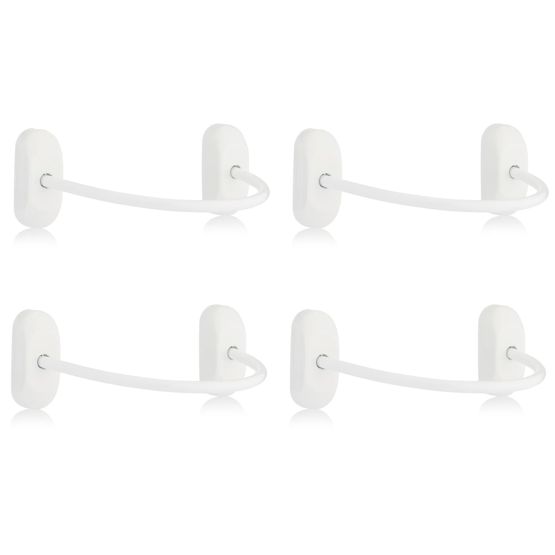 XFORT 4 Pack Viper Fixed Cable Window Restrictor in White, Durable Window Safety Lock for Child Safety and Window Security