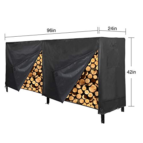 CAMPMAX Outdoor Firewood Racks Cover 8 ft, Heavy Duty Waterproof Log