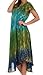Sakkas 20831 Mika Ombre Floral Caftan Dress - Green - One Size