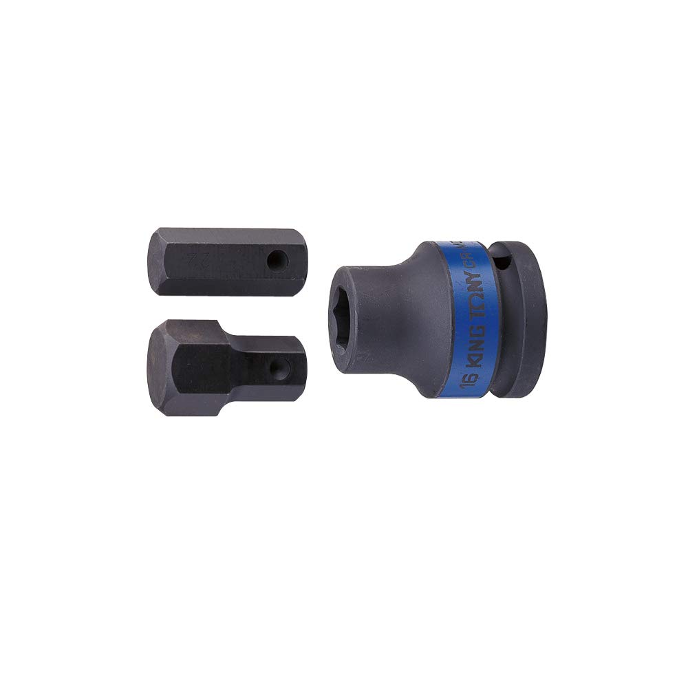 KING TONY 609622M Adapter De Impacto 3/4" para Bit Hexagonal Serie 1954 for DIYers & Professionals, Designed for Repair and Installation tasks