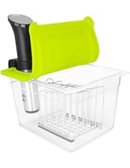 EVERIE Sous Vide Container 12 Quart with Universal Silicone Lid and Stainless Steel Sous Vide Rack, Compatible with Anova All Models, Breville Joule, Instant Pot & Wancle Sous Vide Cookers