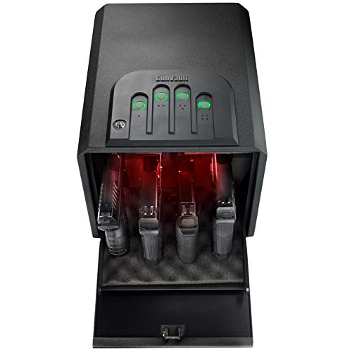 GunVault MultiVault Quick Access Large Gun Safe with Illuminated No-Eyes Digital Keypad, Auto Slide-Out Drawer and LED Illumination (4 Pistol Capacity) - Thumbnail 6