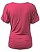 Made By Johnny WT1118 Womens V Neck Short Sleeve Wrap Front Drape Dolman Top XXL Coral