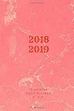 2018 2019 15 Months Daily Planner: Small Mini Calendar To Fit Purse & Pocket; Pink Marble Front Cove by 
