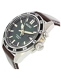 Seiko SKA791 - Reloj de moda para hombre, piel, color plateado