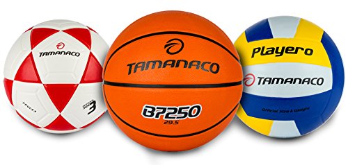 Tamanaco Triple Action Ball Set Pro Size. Indoor Soccer, Volleyball, Basketball