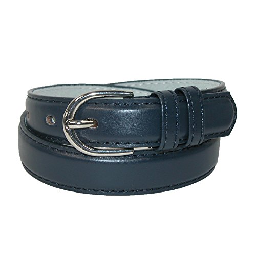 CTM Toddlers Basic 1 Inch Leather Belt, Small, Navy