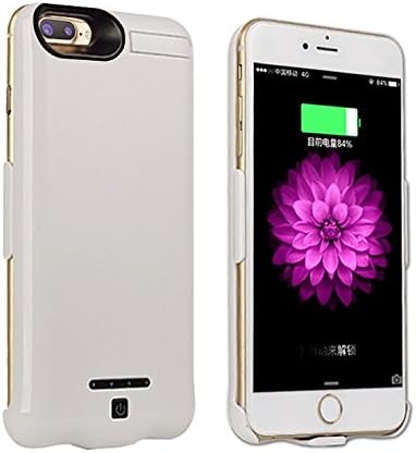 iPhone 7 Plus Battery Case 10000mAh Ultra Slim Extended Backup Power Bank Battery Charger Case Cover For Apple iPhone 7 Plus/6s Plus/6 Plus(5.5 inch) (White)
