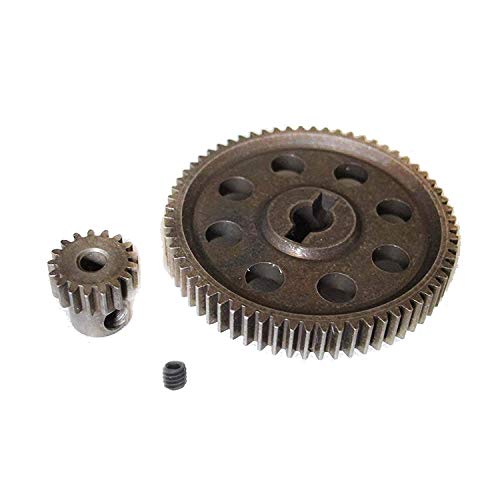 ShareGoo RC 11184 Spur Differential 64T Metal Main Gear & 11119 Pinion 17T Motor Gear,Replacement Gear Combo for HSP Redcat Volcano EPX 1/10 Monster Truck Car
