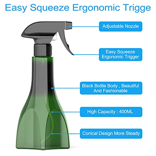 BAOLIDA Vaporisateur Vide 400ML, Bouteille de Vaporisateur pour Cheveux, 2 Mode Spray Flacon Pompe à Gâchette, Vaporisateur pour Désinfection, Coiffure, Nettoyage, Jardinage