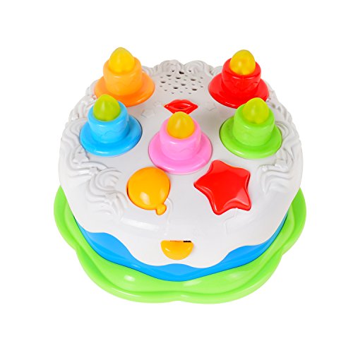 Kids Birthday Cake Toy with Candles Music Pretend Play Food