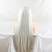 ELESTY Lucyhairwig Silky Straight White Color Synthetic Lace Front Wigs For Women Realistic Looking Synthetic Hair Long Wig Half Hand Tied Heat Resistant Fiber Hair Cosplay Wigs 24 inches