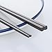 Buyer Star 5-Pair Stainless Steel Black Metal Reusable Chinese Square Chopsticks