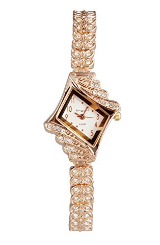 ShoppeWatch Ladies Crystal Bling Watch Rose Gold Tone Bracelet Petite White Dial Reloj De Dama SW9097RSWH