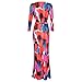 SUNNOW Womens Sexy Ladies Deep V Neck Party Dress Maxi Long Evening Dress (Asian L=US(8), Red)