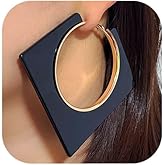 MOEEIJEW Large Resin Hoop Earrings for Women Chunky Acrylic Hoop Dangle Drop Statement Earrings Punk Vintage Party Jewelry