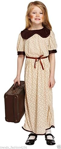 Global Fashion Boy Girl Childrens Ww2 Evacuee 1940S Orphan Fancy Dress Costume Book Week 4-12 #~