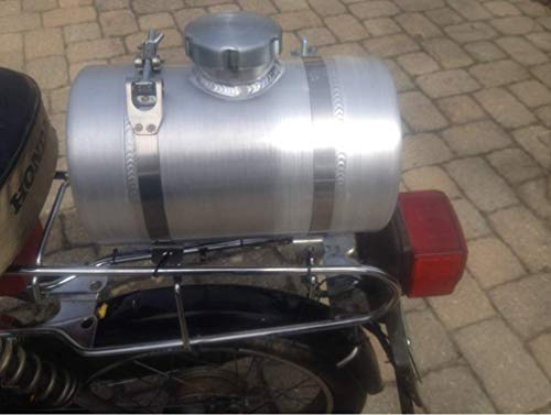 1 Gallon - 6x10 Center Fill Spun Aluminum Gas Tank - w/Stainless Steel Mounting Brackets - Riding Mower, GO-Kart, Mini Bike - 1/4 NPT - Made in the USA!