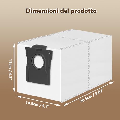 12 Dust Bags for Dreame L10/L40/L50/L40s/L50s/AE/L10s Pro Ultra, L20/X40/X50/Aqua10 Ultra for Mova S70/E30/E40/P50/P50s/Z60 Ultra Vacuum Cleaner, Large Capacity Replacement Bag 3.2L
