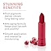 100% PURE Pomegranate Oil Anti-Aging Lipstick Long Lasting, Vibrant Makeup - Moisturizing Cocoa Butter Satin Finish - Vegan Fruit Pigmented Poppy Color (Bright Blood Red) - 0.15 oz