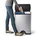 simplehuman 46 Liter / 12.2 Gallon Rectangular Kitchen Dual Compartment Recycling Step Trash Can, Brushed Stainless Steel