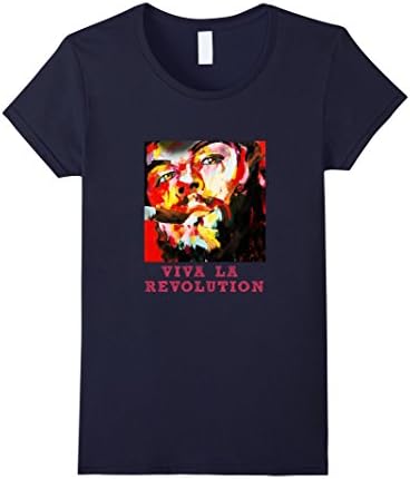 Women's Viva la Revolution - Che Guevara - Cuba T-Shirt Relaxed Fit Medium Navy