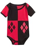 A&J Design Baby Girls' Harley Quinn Short Sleeve Onesie (6-9 Months)