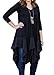Womens Asymmetrical Casual Feminine Long Sleeve Tunic Shirt Dress (Asian Size XL(US L), Black)