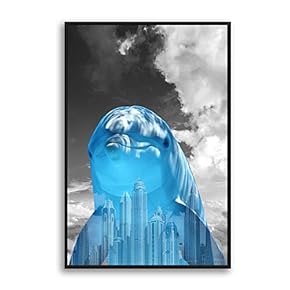 Framed Canvas Home Artwork Decoration Animal Canvas Wall Art for Living Room, Bedroom - 16x24 inches