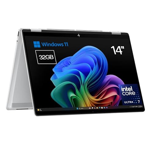 Omnibook X Flip - Ordenador portátil Convertible de 14" 2K IPS táctil Intel Ultra 7-258V EVO, 32GB RAM, 1TB SSD, Intel ARC Graphics, Windows 11 Home Silver- Teclado QWERTY Español