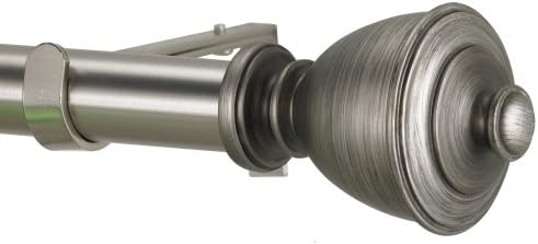 Art Decor Muskoka Non-Telescoping Curtain Rod, 8-Feet, Antique Silver