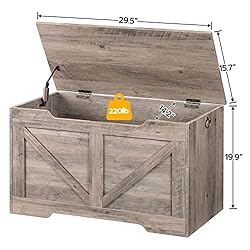 HOOBRO Storage Bench, 29.5” Retro Wooden Storage