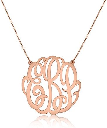 Personalize Script Monogram Rose Gold Silver Pendant - Up to 3 Initals Best Gift