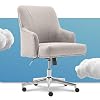 Serta Leighton Home Office Memory Foam, Height-Adjustable Desk Accent Chair with Chrome-Finished Stainless-Steel Base…