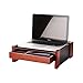 Rolodex Wood and Faux Leather Monitor Stand, Mahogany and Black (81776)