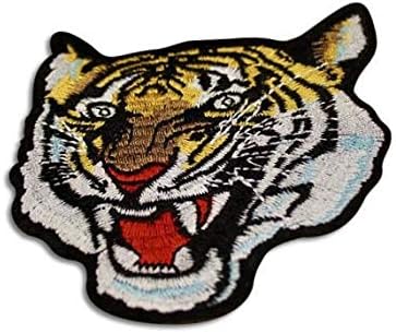 Angry Safari Tiger Head Iron on Sew on Embroidered Badge Applique Motif Patch From PatchWOW