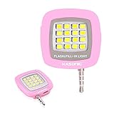 16 LED Flash Light, Kasonic Portable Mini Night Using Selfie Enhancing Dimmable Cellphone Camera Fill-in Light Pocket Spotlight for Iphone,Ipad,Samsung Galaxy,Android Windows Phone,Tablets (Pink)