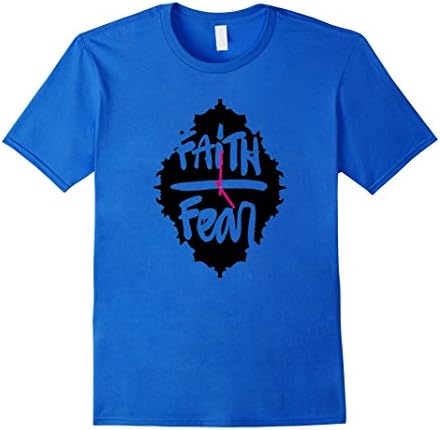 Mens Faith Over Fear Tshirt Medium Royal Blue