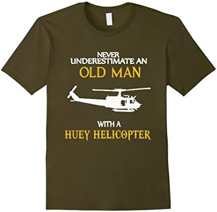 Men's OLD MAN WITH HUEY HELICOPTER XL Olive